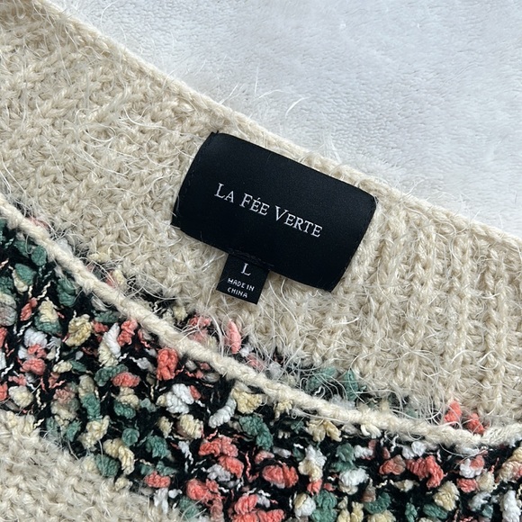 La Fée Verte Anthropologie Striped Cozy Sweater Size Large - Picture 3 of 4